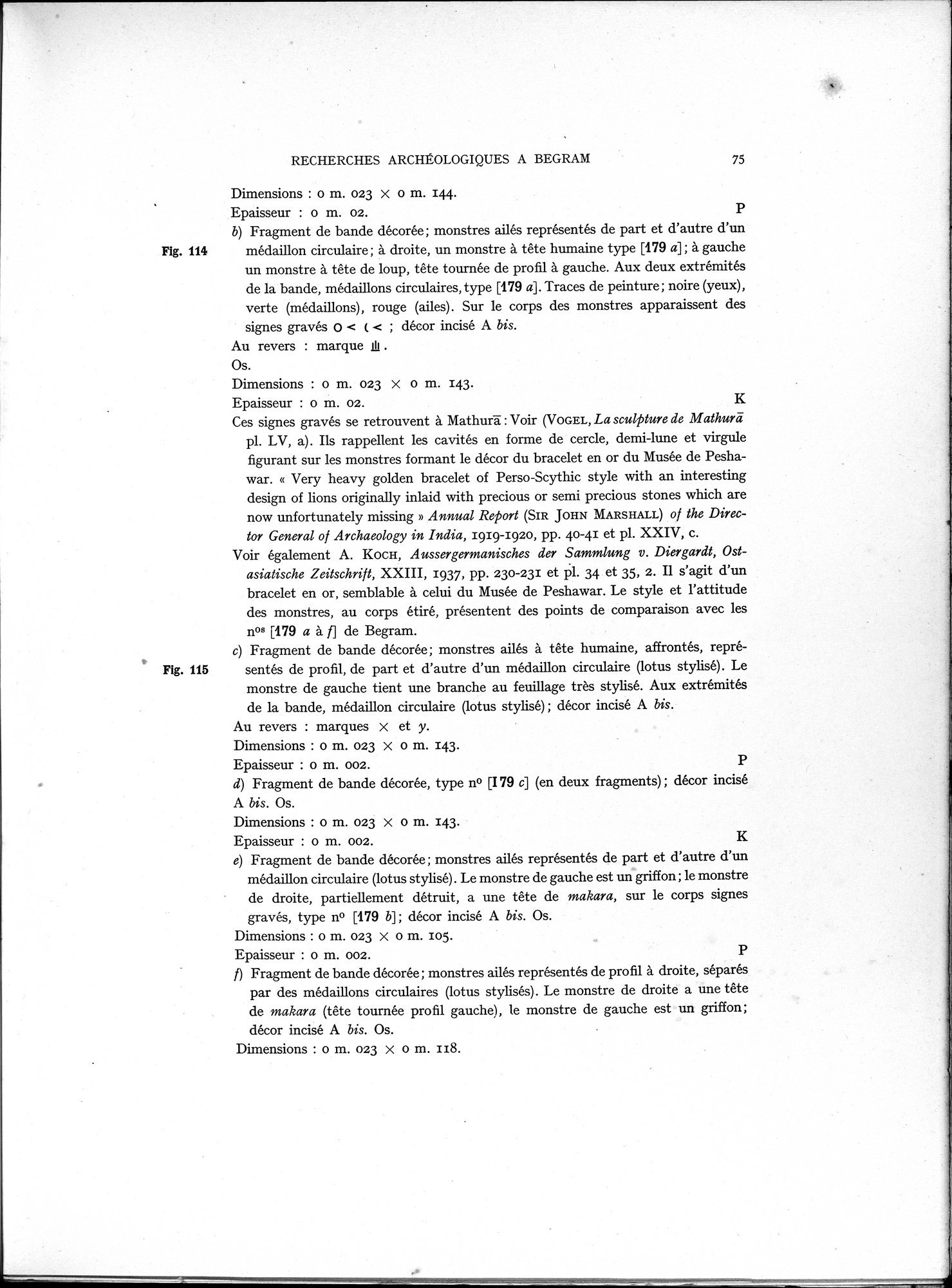 Recherches Archéologiques à Begram : vol.1 / 83 ページ（白黒高解像度画像）