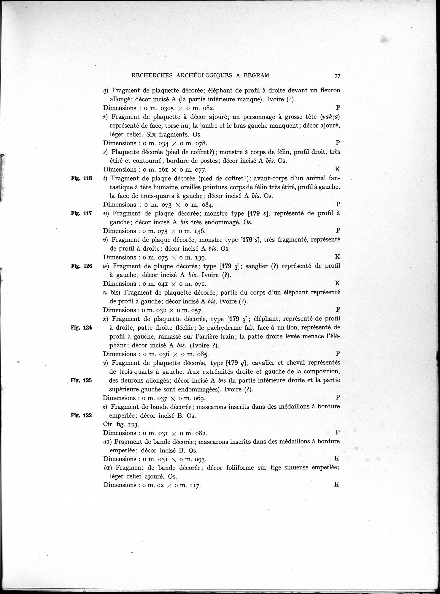 Recherches Archéologiques à Begram : vol.1 / 85 ページ（白黒高解像度画像）