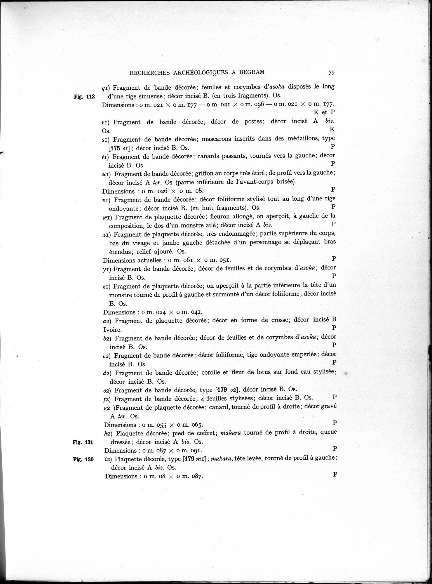 Recherches Archéologiques à Begram : vol.1 / 87 ページ（白黒高解像度画像）