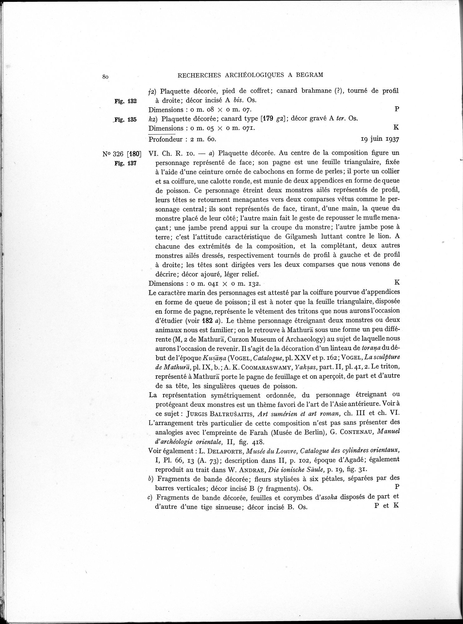 Recherches Archéologiques à Begram : vol.1 / 88 ページ（白黒高解像度画像）