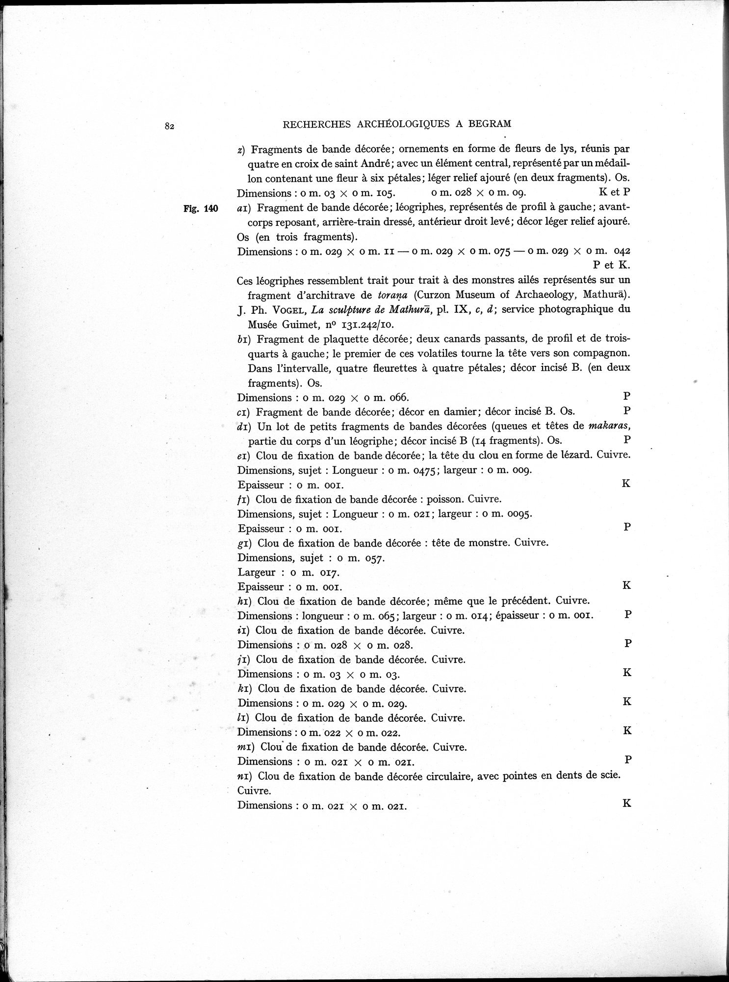 Recherches Archéologiques à Begram : vol.1 / Page 90 (Grayscale High Resolution Image)