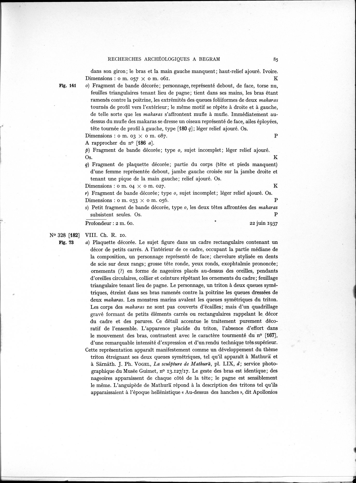 Recherches Archéologiques à Begram : vol.1 / 93 ページ（白黒高解像度画像）