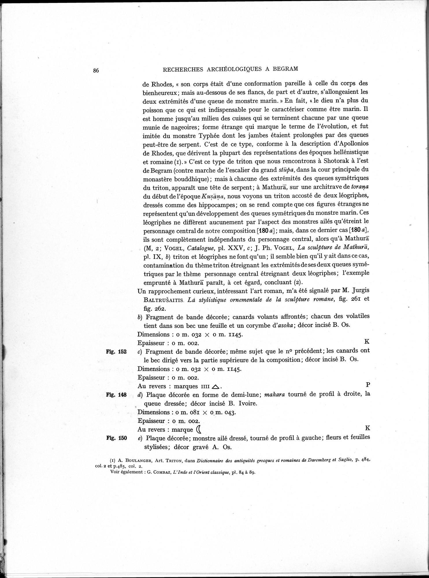 Recherches Archéologiques à Begram : vol.1 / 94 ページ（白黒高解像度画像）