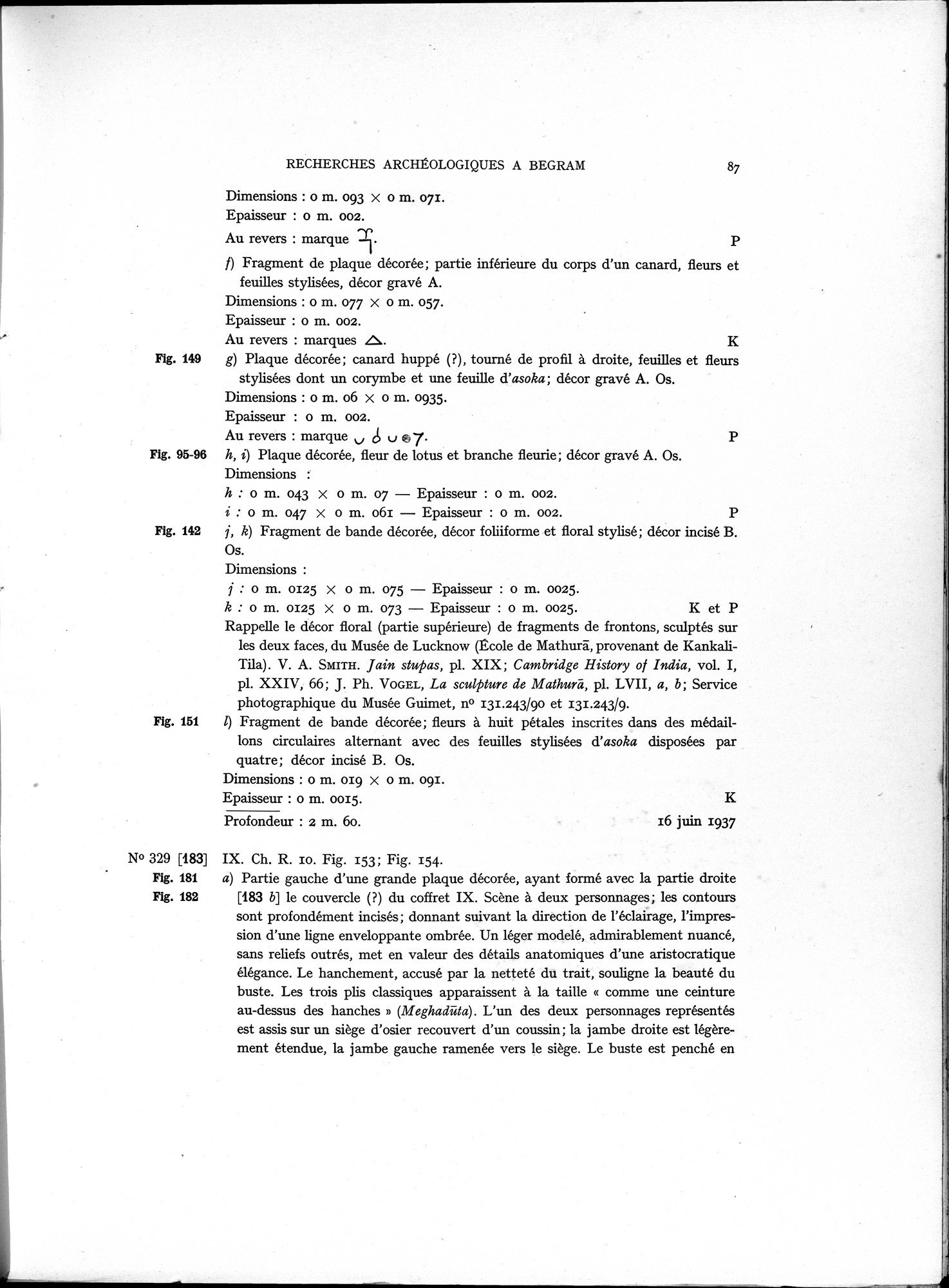 Recherches Archéologiques à Begram : vol.1 / 95 ページ（白黒高解像度画像）