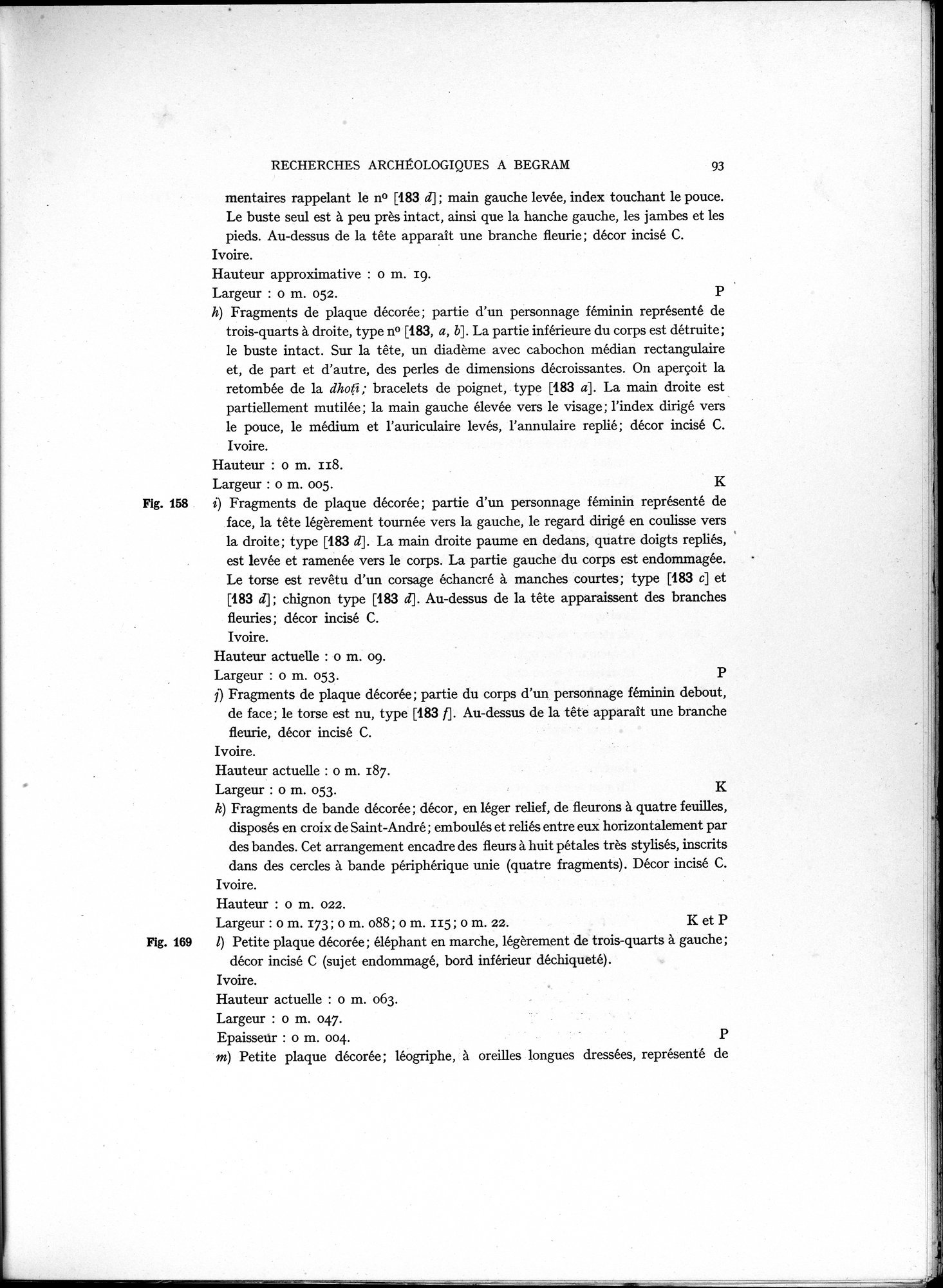 Recherches Archéologiques à Begram : vol.1 / 101 ページ（白黒高解像度画像）