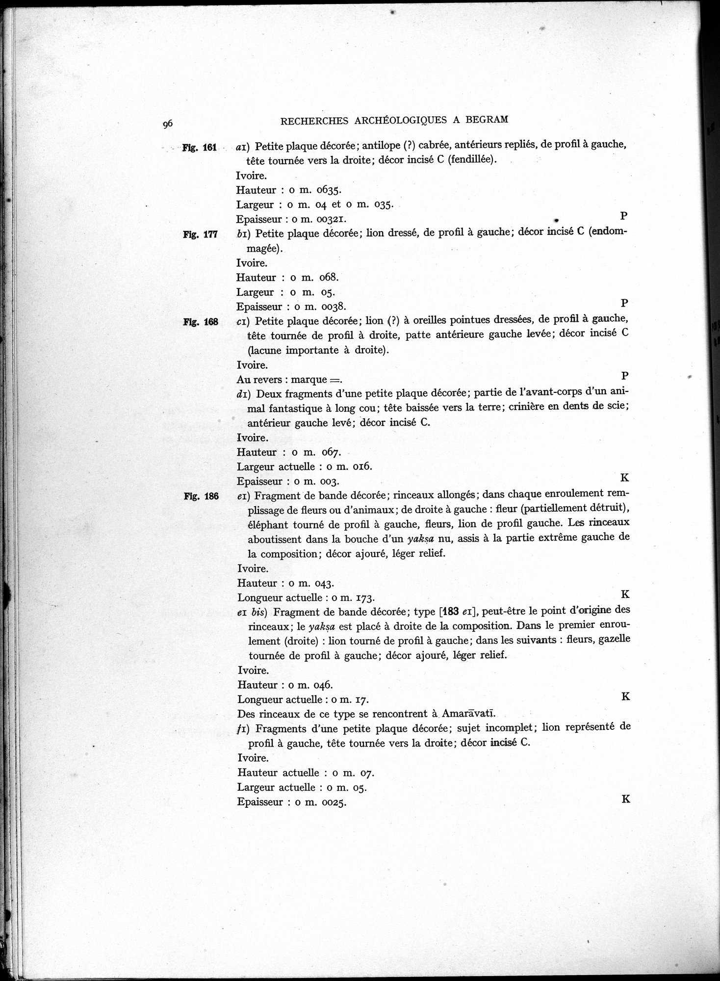 Recherches Archéologiques à Begram : vol.1 / 104 ページ（白黒高解像度画像）