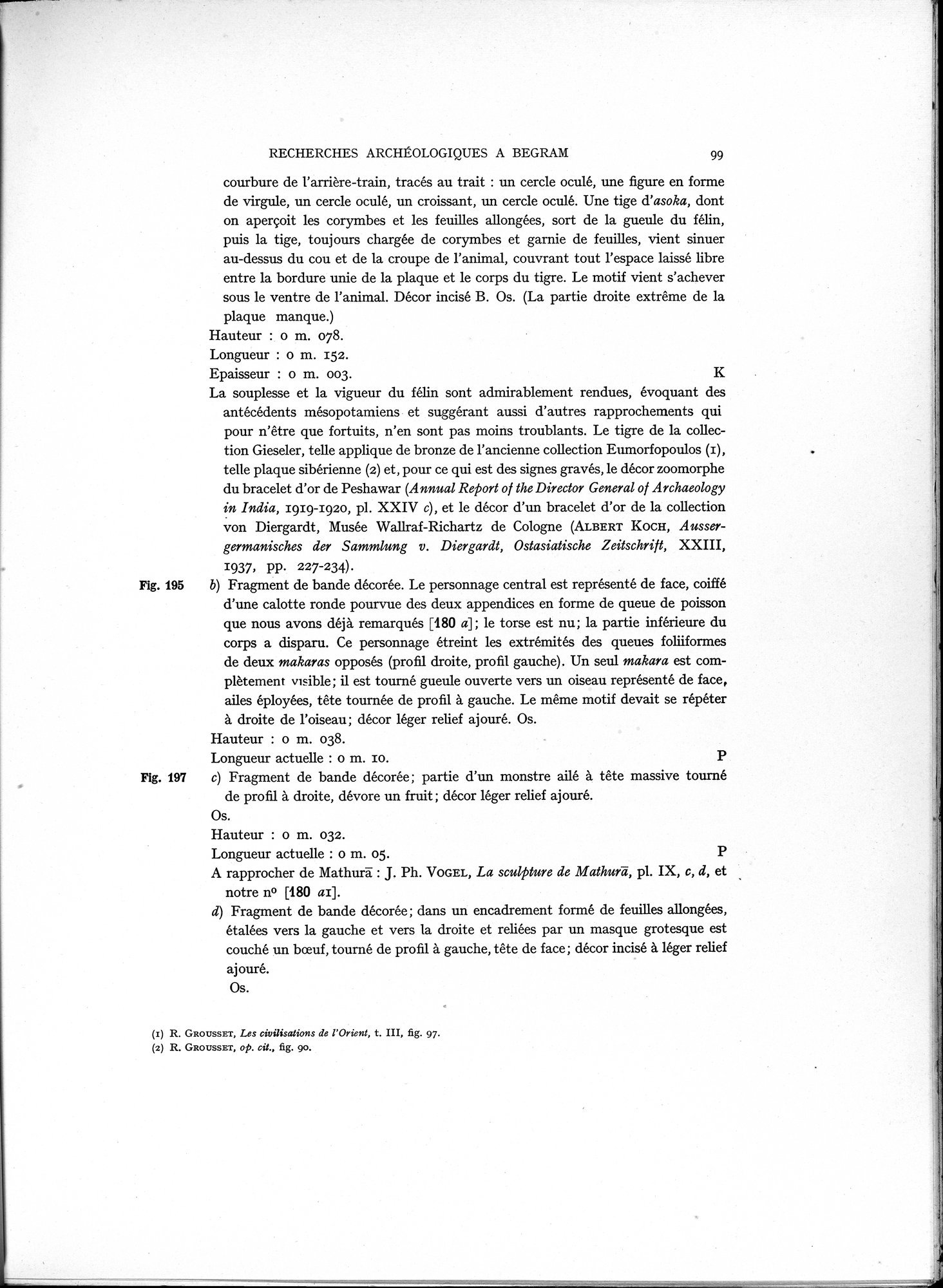 Recherches Archéologiques à Begram : vol.1 / 107 ページ（白黒高解像度画像）