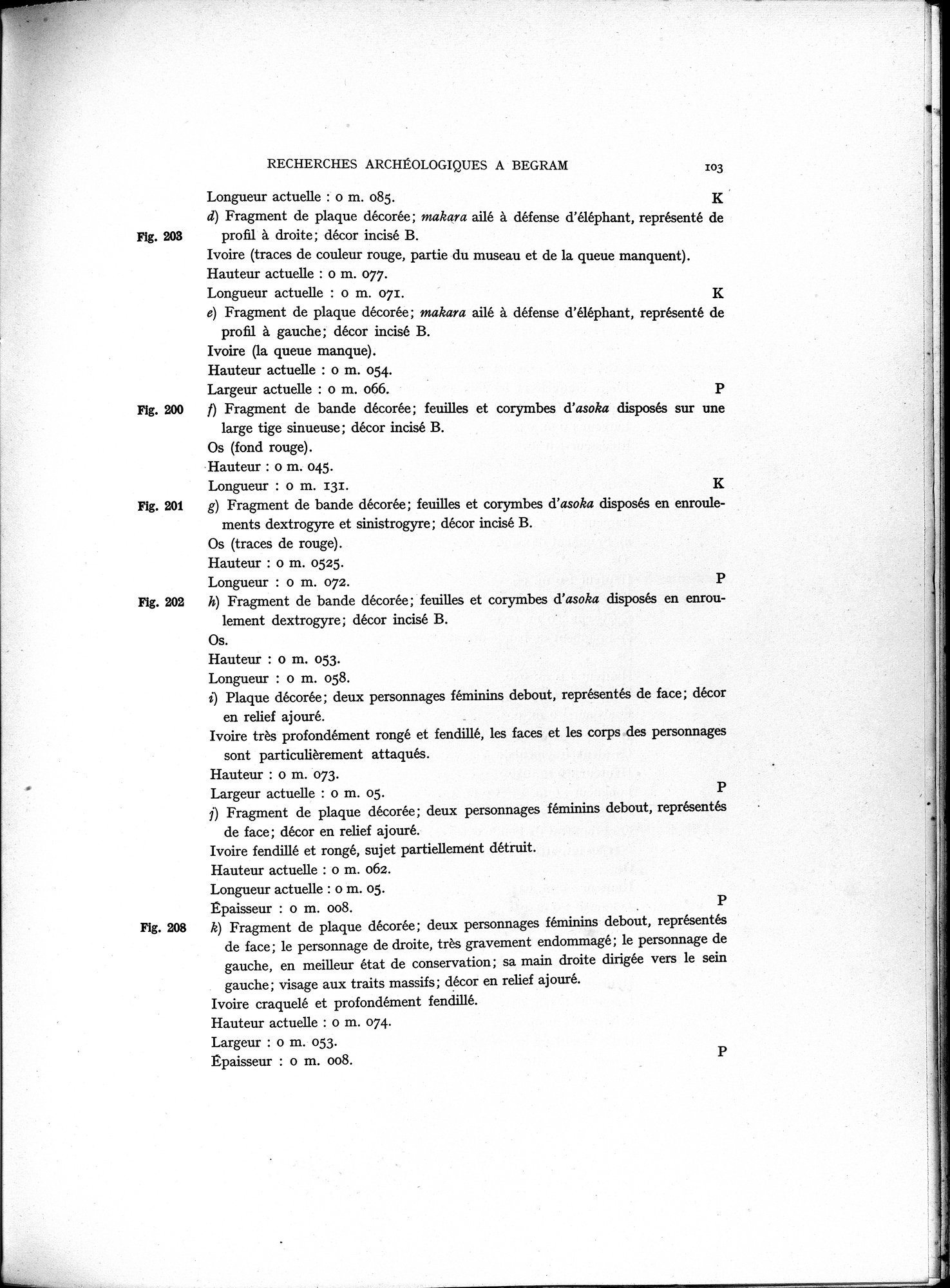 Recherches Archéologiques à Begram : vol.1 / 111 ページ（白黒高解像度画像）