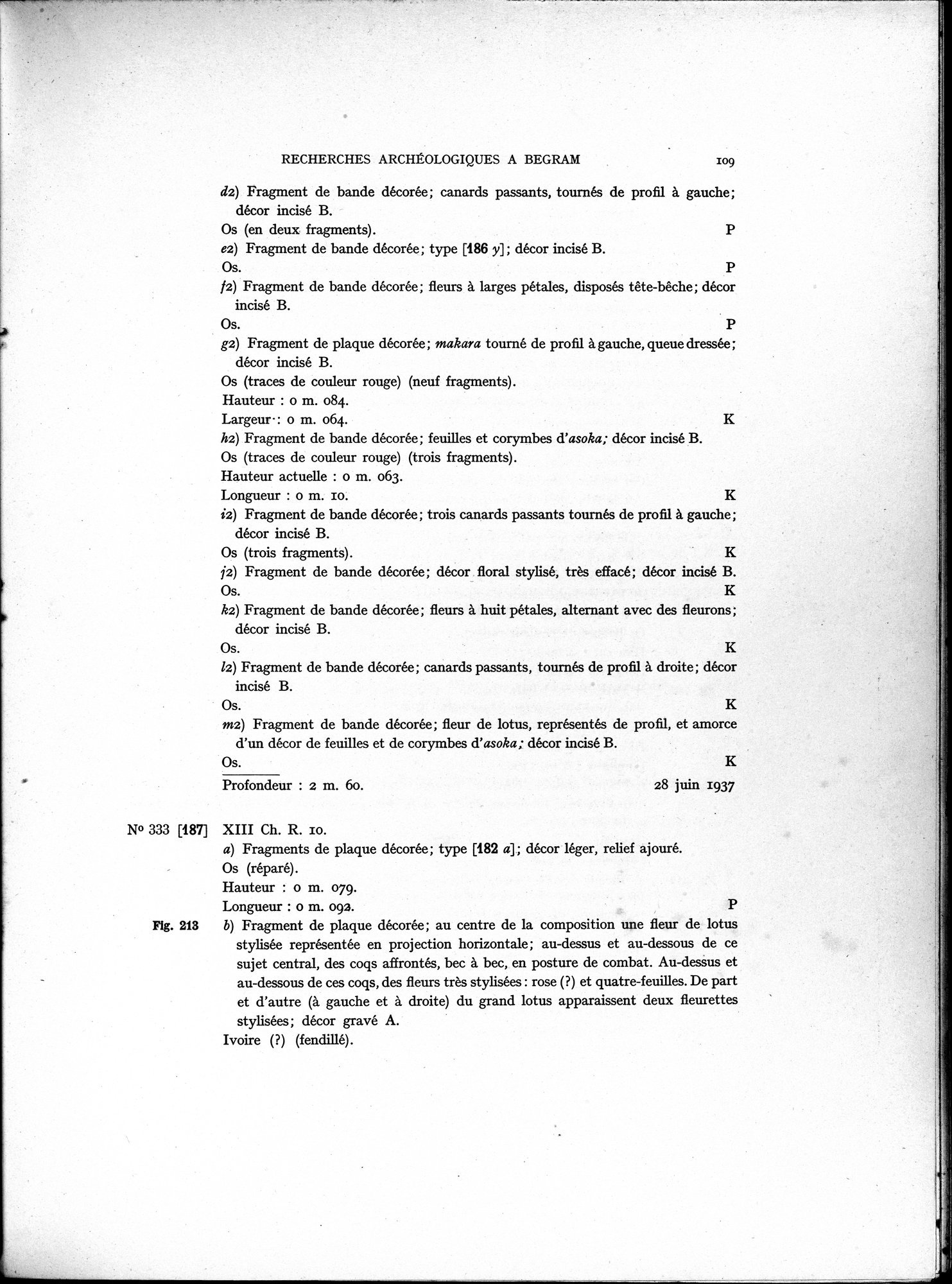 Recherches Archéologiques à Begram : vol.1 / 117 ページ（白黒高解像度画像）