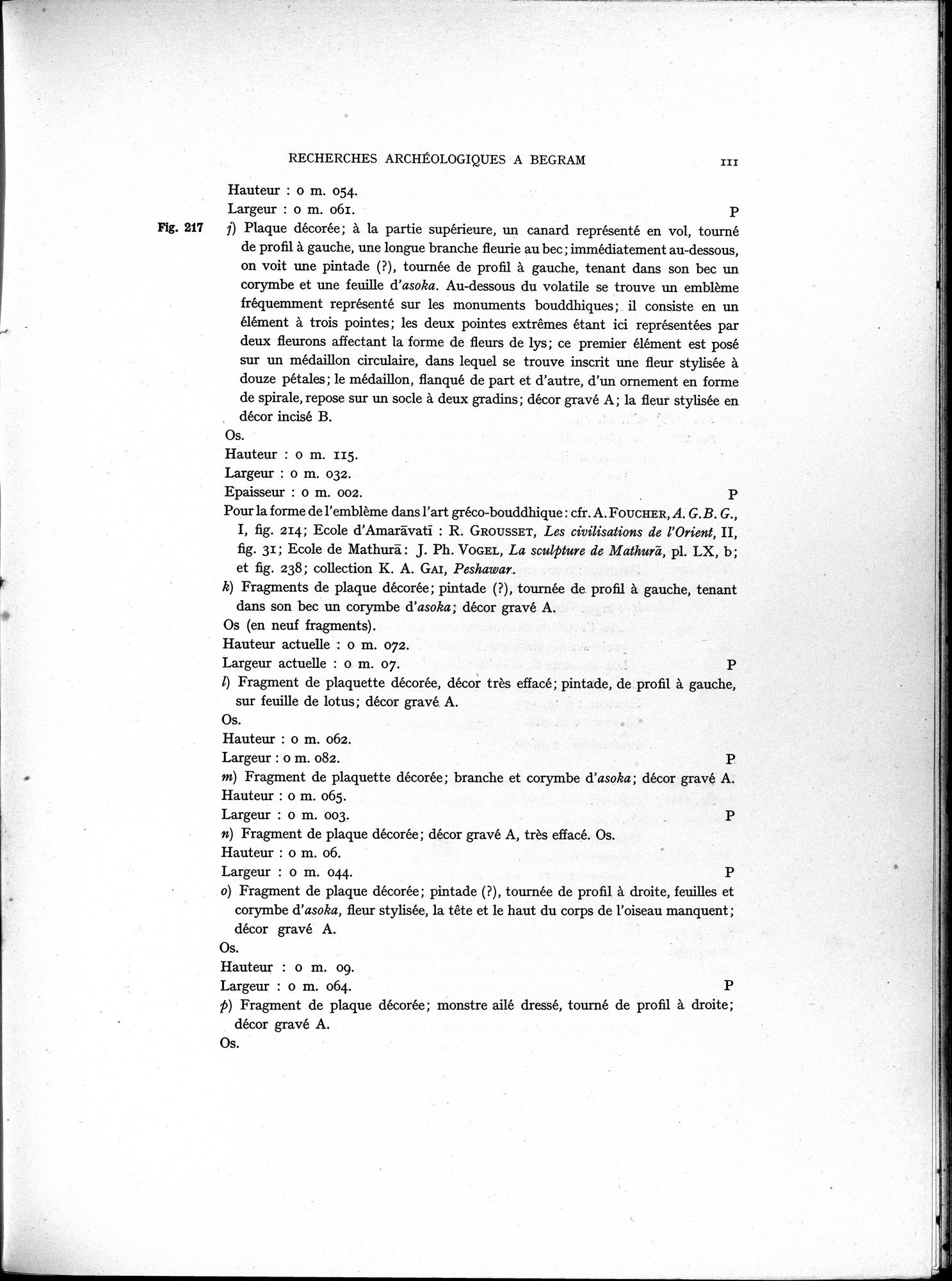 Recherches Archéologiques à Begram : vol.1 / 119 ページ（白黒高解像度画像）