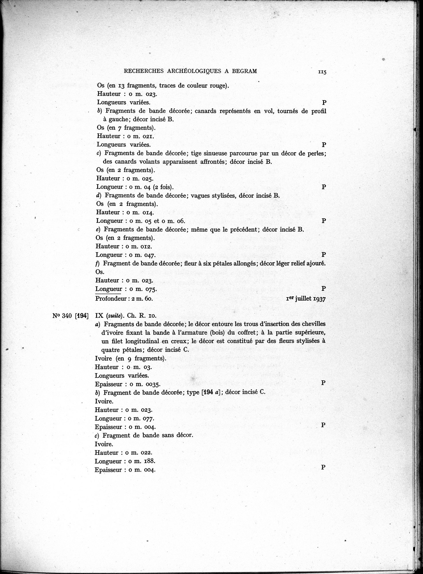 Recherches Archéologiques à Begram : vol.1 / 123 ページ（白黒高解像度画像）