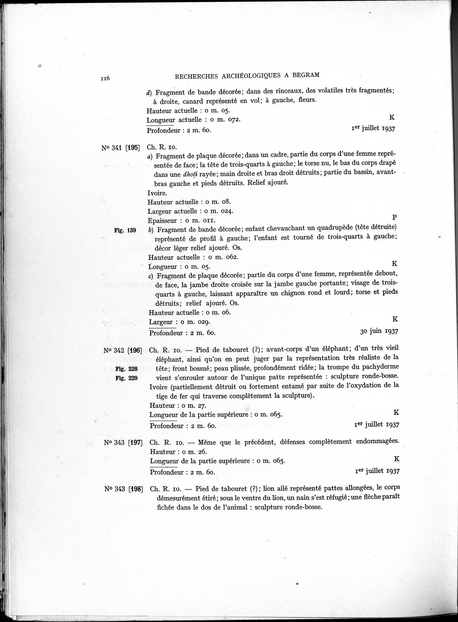 Recherches Archéologiques à Begram : vol.1 / 124 ページ（白黒高解像度画像）