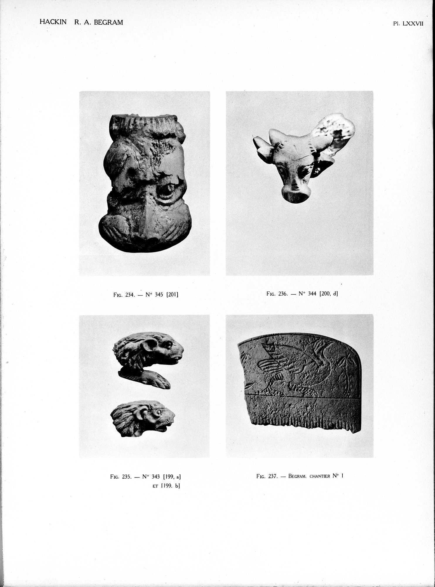 Recherches Archéologiques à Begram : vol.2 / 159 ページ（白黒高解像度画像）