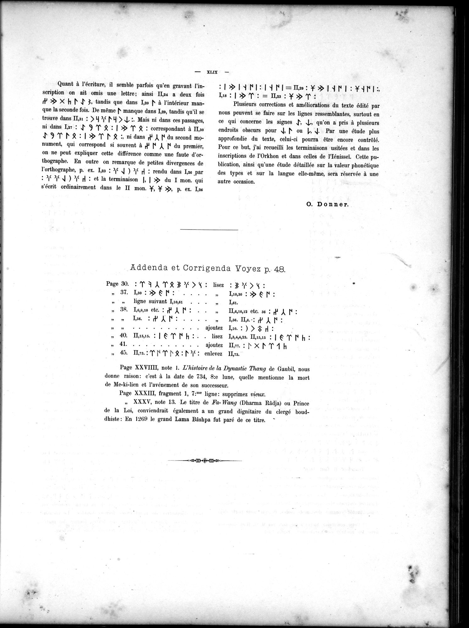 Inscriptions de l'Orkhon : vol.1 / 67 ページ（白黒高解像度画像）