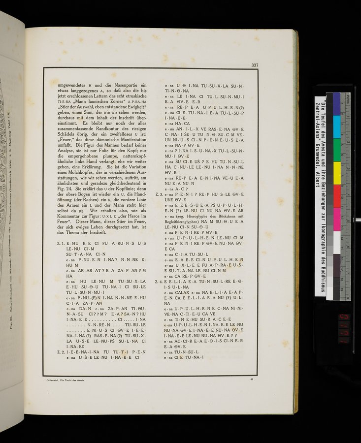 Die Teufel des Avesta und Ihre Beziehungen zur Ikonographie des Buddhismus Zentral-Asiens : vol.1 / Page 341 (Color Image)