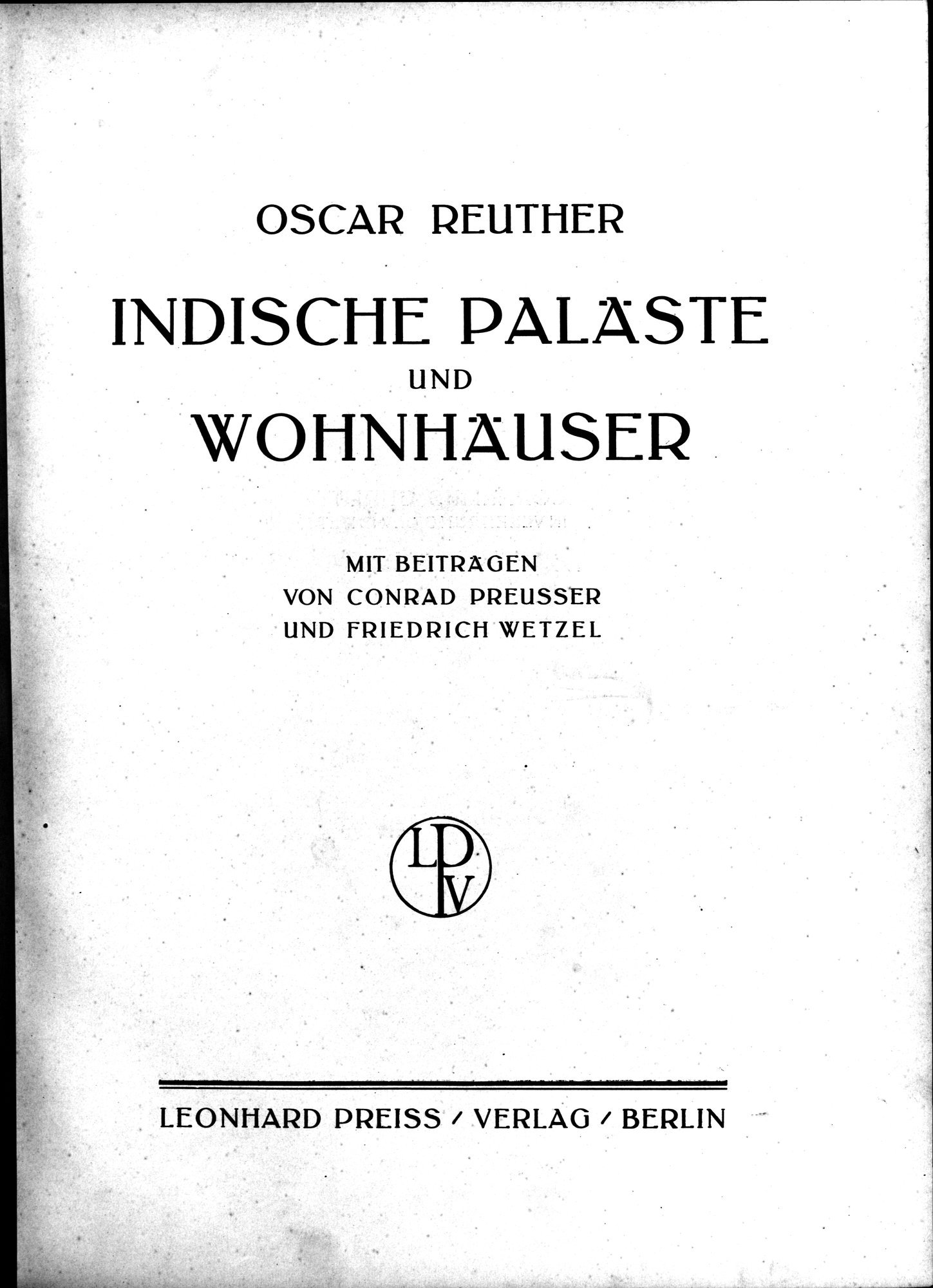 Indische Palaste und Wohnhauser : vol.1 / 7 ページ（白黒高解像度画像）