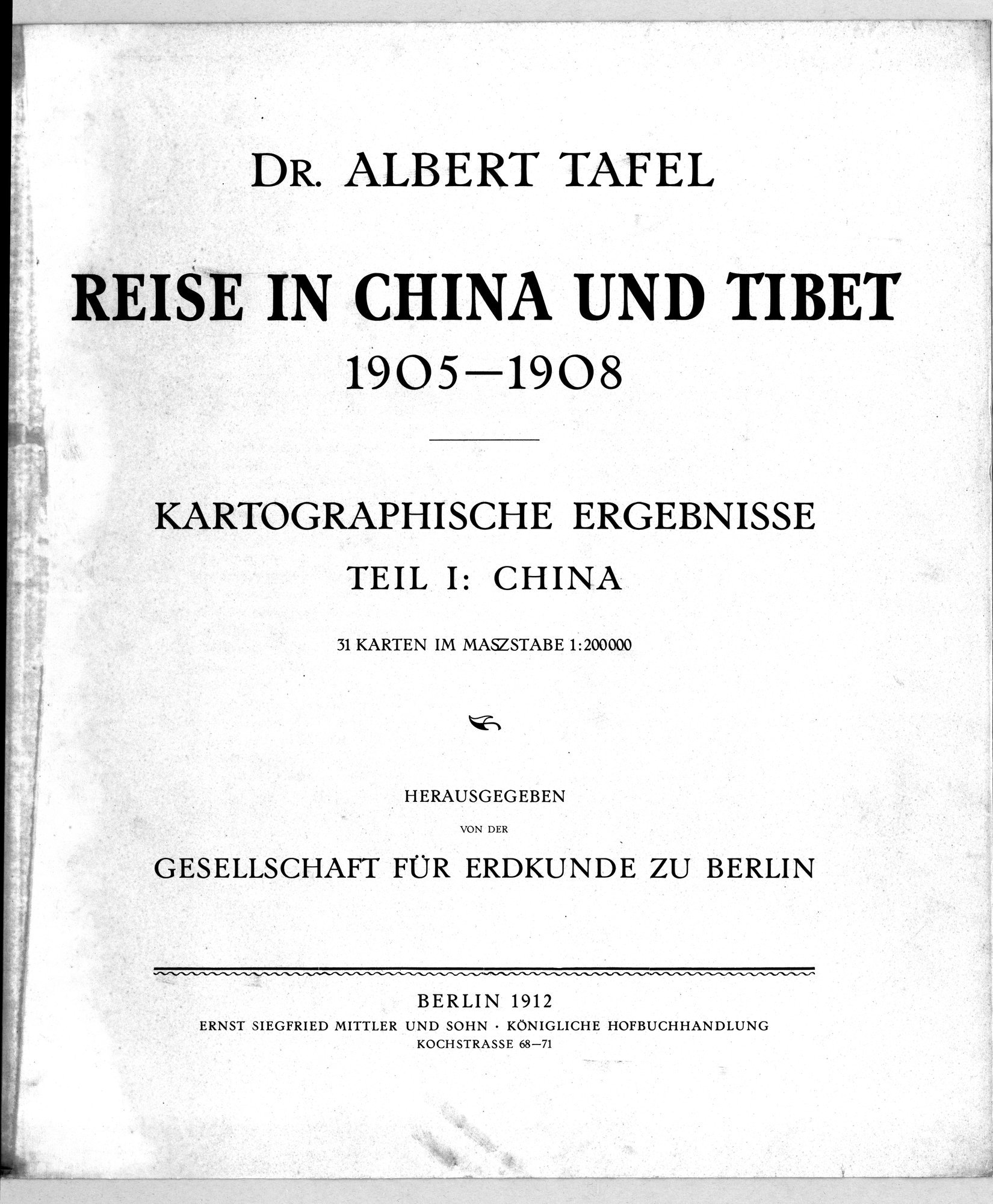 Reise in China und Tibet, 1905-1908 : vol.1 / 3 ページ（白黒高解像度画像）
