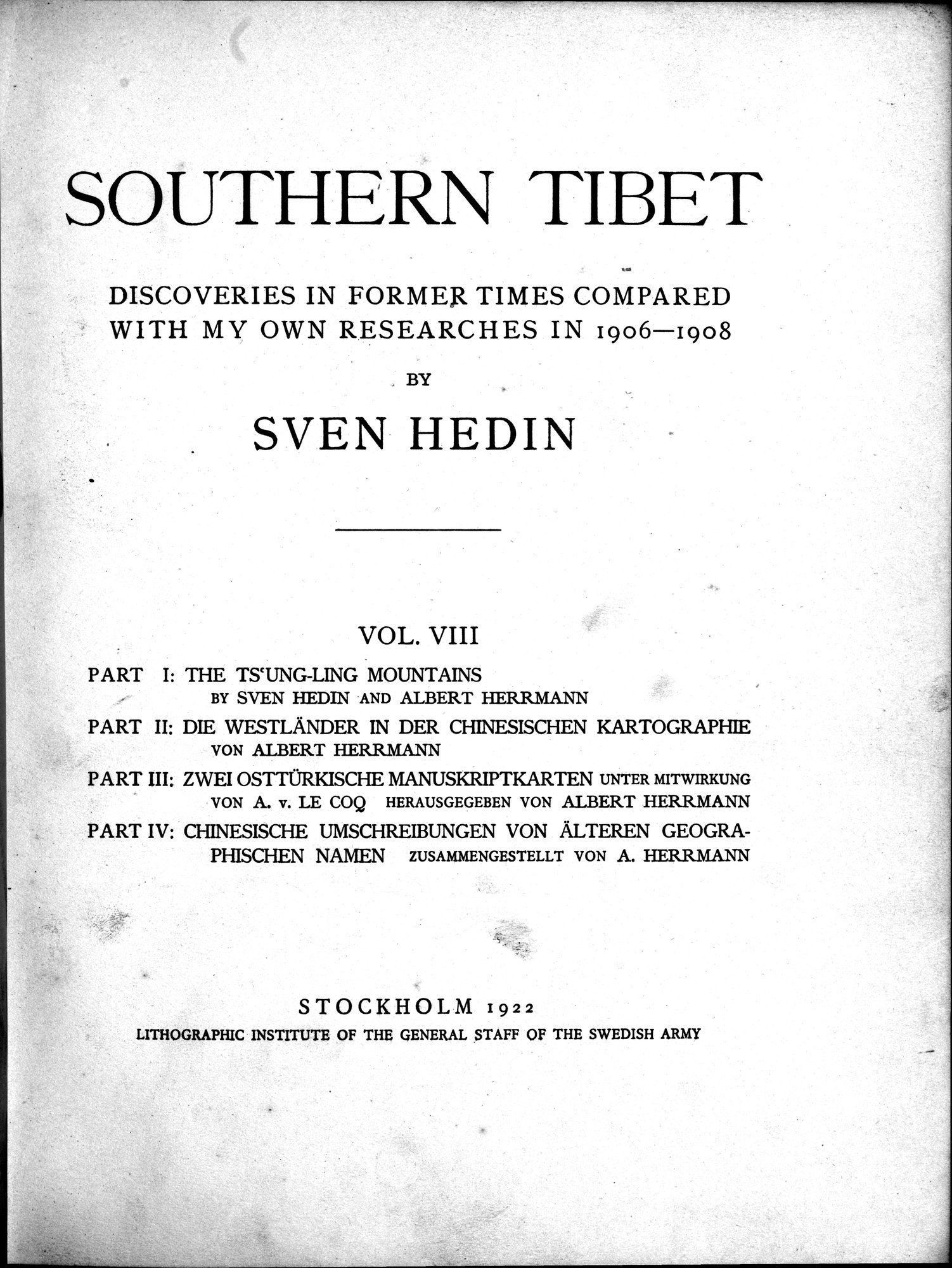 Southern Tibet : vol.8 / 11 ページ（白黒高解像度画像）