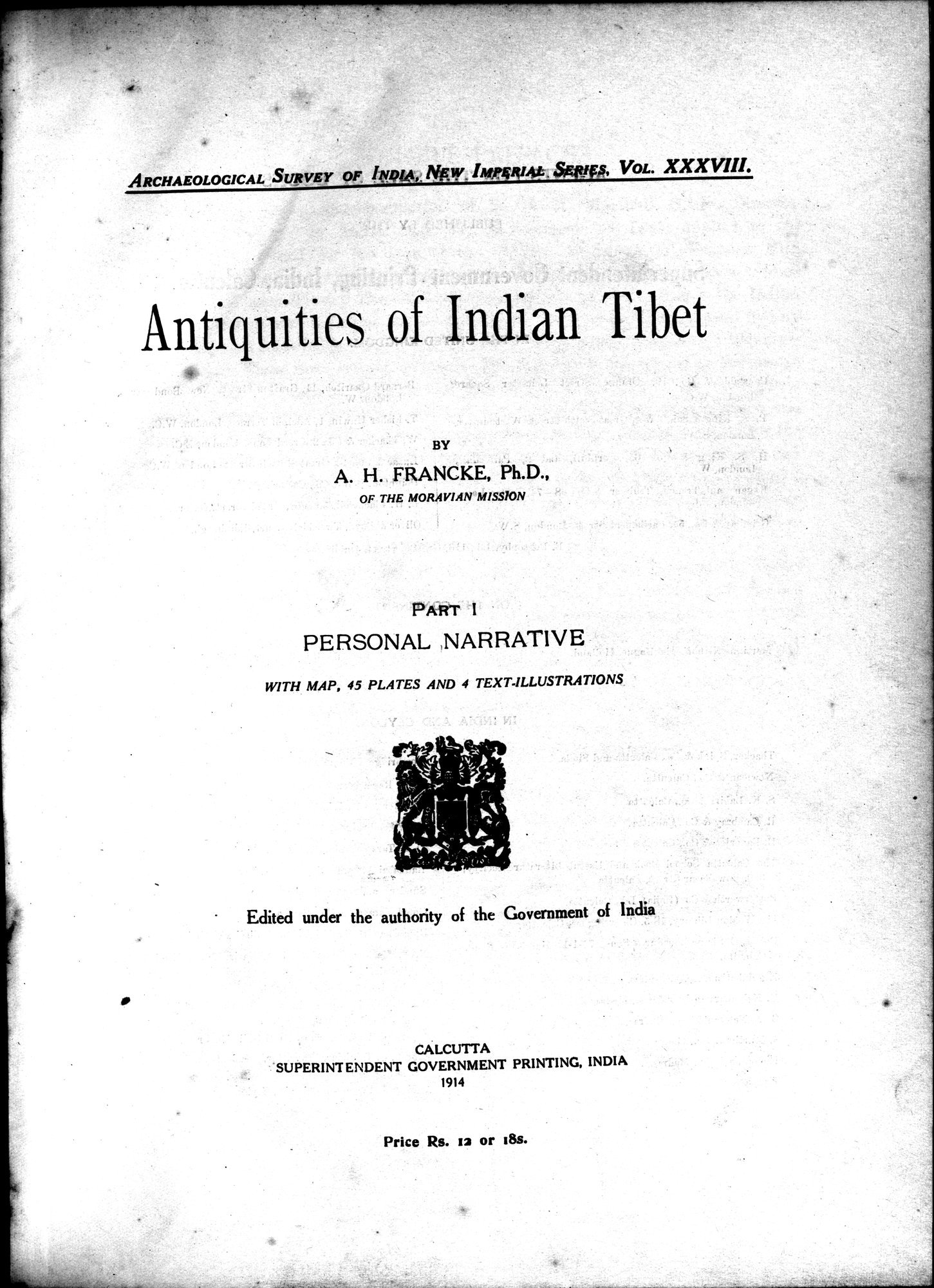 Antiquities of Indian Tibet : vol.1 / 7 ページ（白黒高解像度画像）