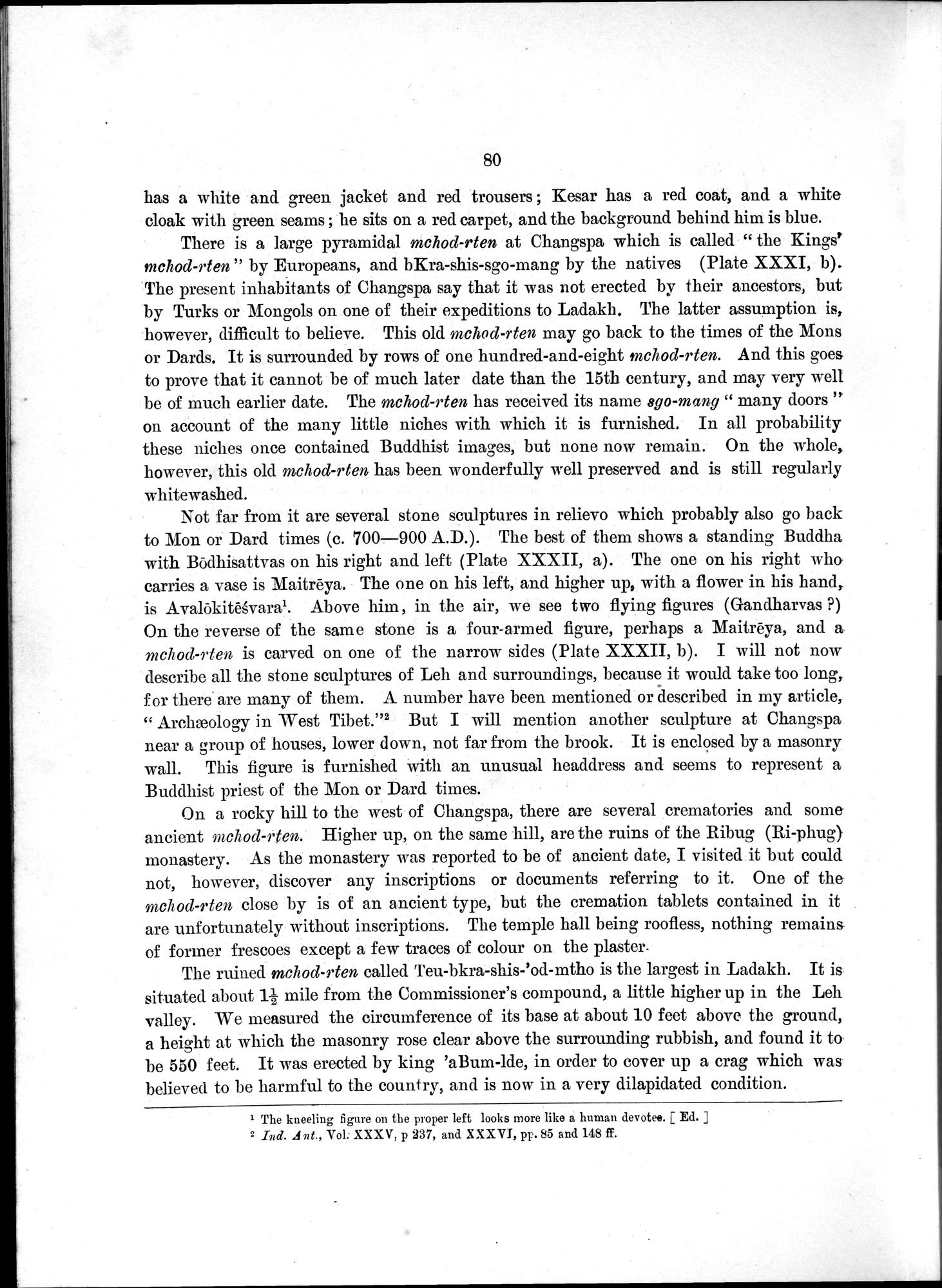Antiquities of Indian Tibet : vol.1 / 162 ページ（白黒高解像度画像）