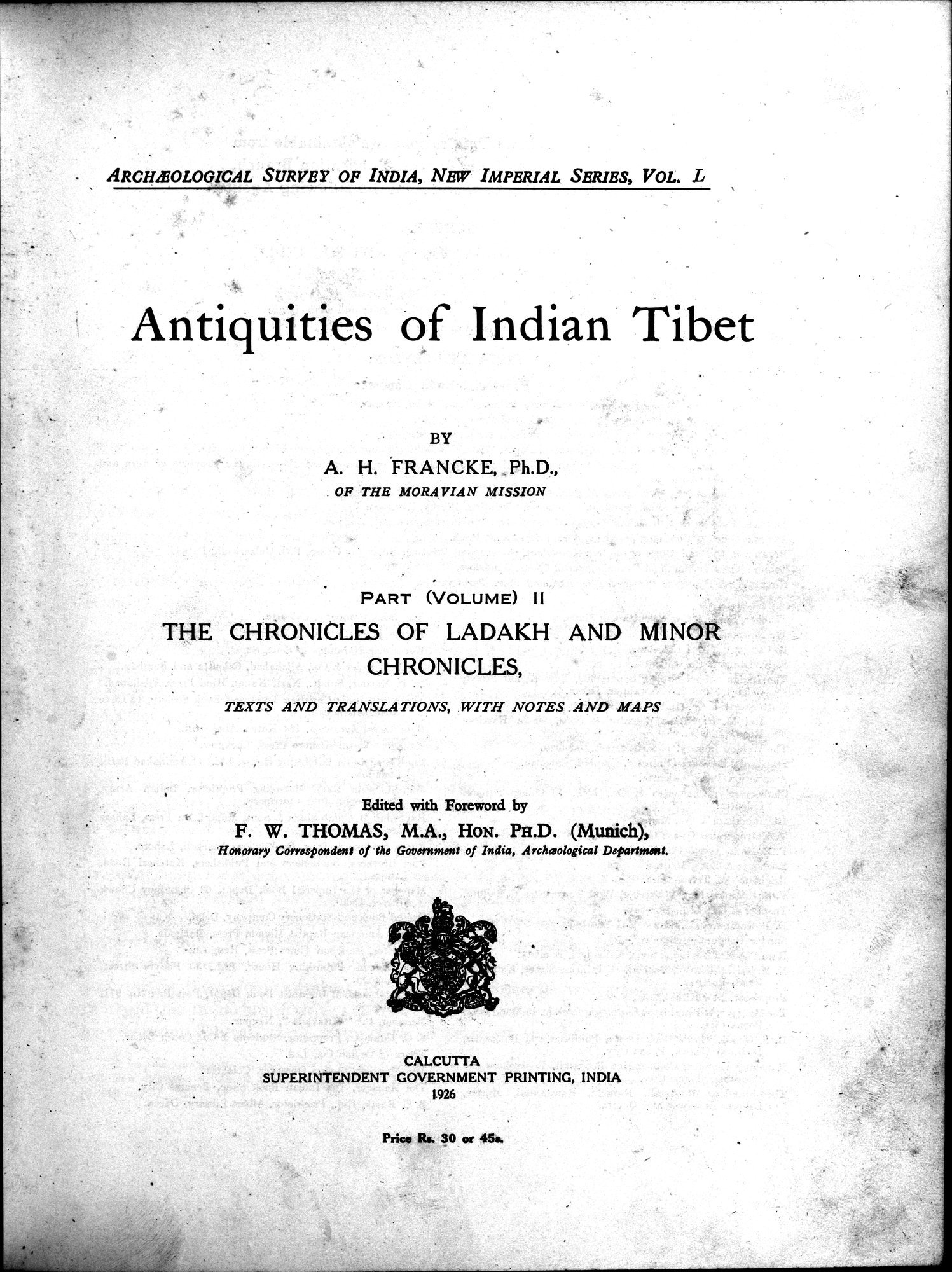 Antiquities of Indian Tibet : vol.2 / 9 ページ（白黒高解像度画像）