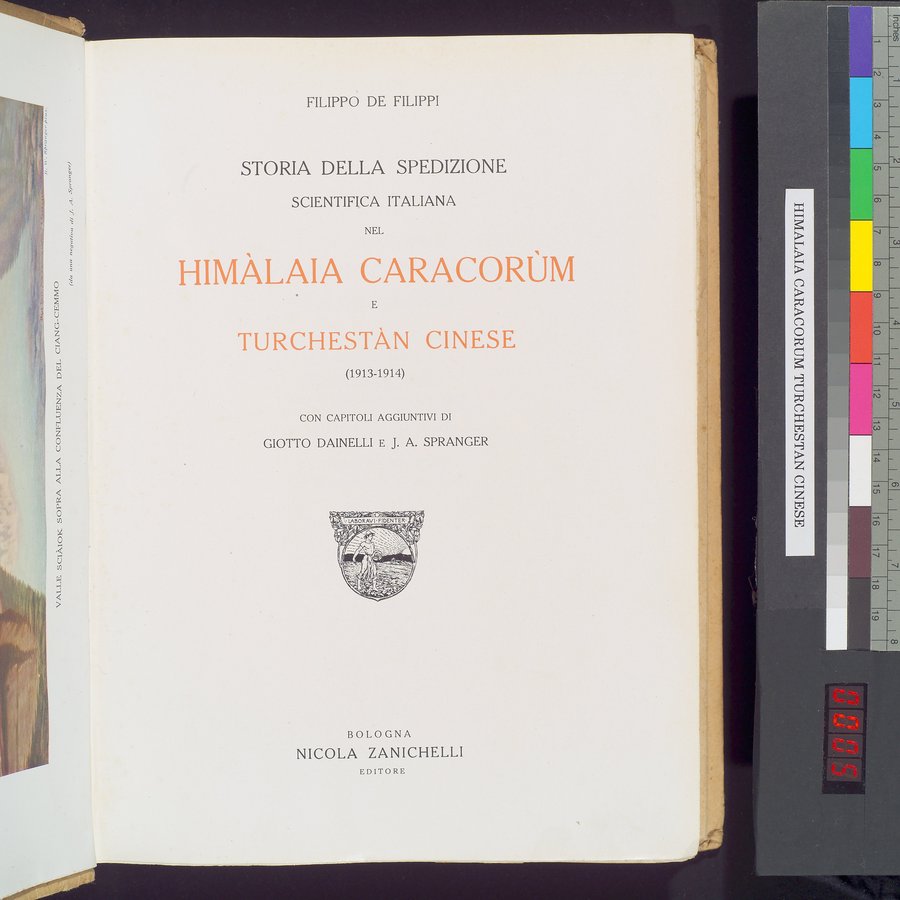 Storia della Spedizione Scientifica Italiana nel Himàlaia, Caracorùm e Turchestàn Cinese(1913-1914) : vol.1 / Page 9 (Color Image)