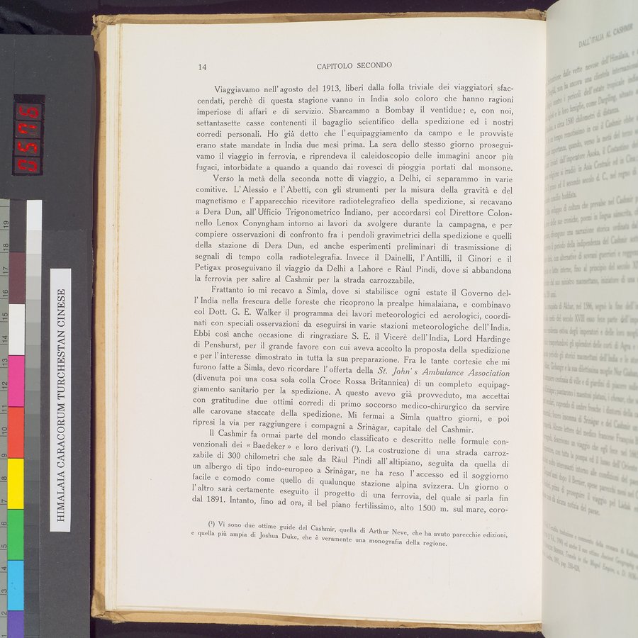 Storia della Spedizione Scientifica Italiana nel Himàlaia, Caracorùm e Turchestàn Cinese(1913-1914) : vol.1 / Page 36 (Color Image)