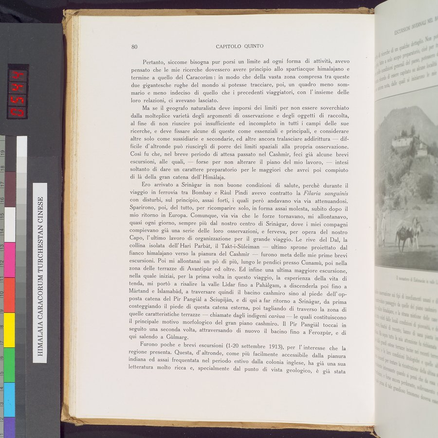 Storia della Spedizione Scientifica Italiana nel Himàlaia, Caracorùm e Turchestàn Cinese(1913-1914) : vol.1 / 110 ページ（カラー画像）