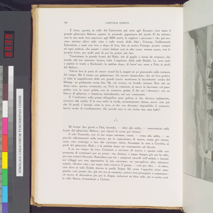 Storia della Spedizione Scientifica Italiana nel Himàlaia, Caracorùm e Turchestàn Cinese(1913-1914) : vol.1 / 124 ページ（カラー画像）
