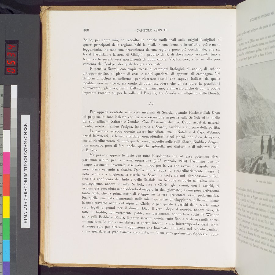Storia della Spedizione Scientifica Italiana nel Himàlaia, Caracorùm e Turchestàn Cinese(1913-1914) : vol.1 / 130 ページ（カラー画像）