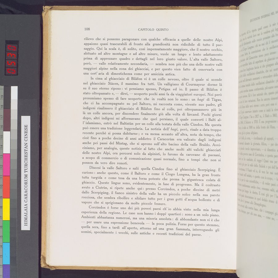 Storia della Spedizione Scientifica Italiana nel Himàlaia, Caracorùm e Turchestàn Cinese(1913-1914) : vol.1 / 138 ページ（カラー画像）