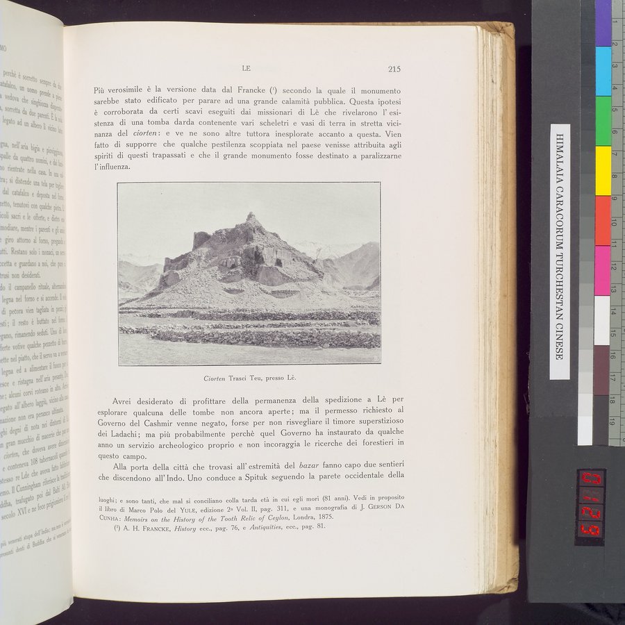 Storia della Spedizione Scientifica Italiana nel Himàlaia, Caracorùm e Turchestàn Cinese(1913-1914) : vol.1 / 257 ページ（カラー画像）