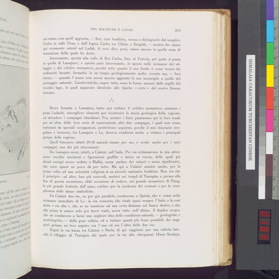 Storia della Spedizione Scientifica Italiana nel Himàlaia, Caracorùm e Turchestàn Cinese(1913-1914) : vol.1 / 307 ページ（カラー画像）