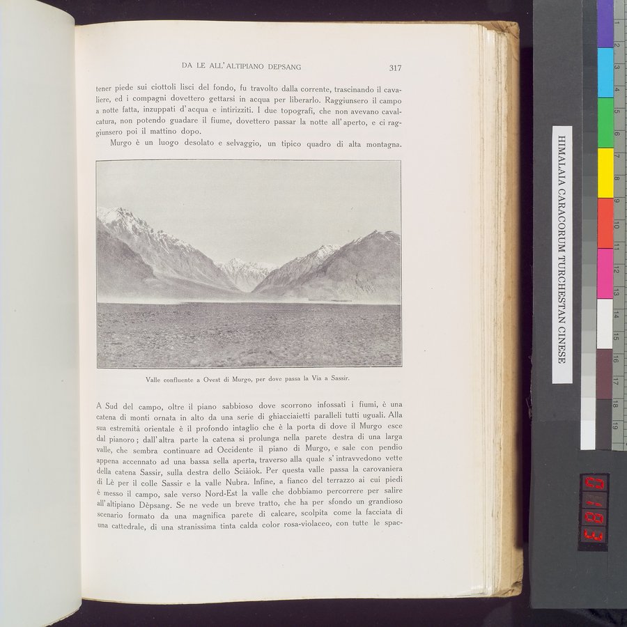 Storia della Spedizione Scientifica Italiana nel Himàlaia, Caracorùm e Turchestàn Cinese(1913-1914) : vol.1 / 365 ページ（カラー画像）