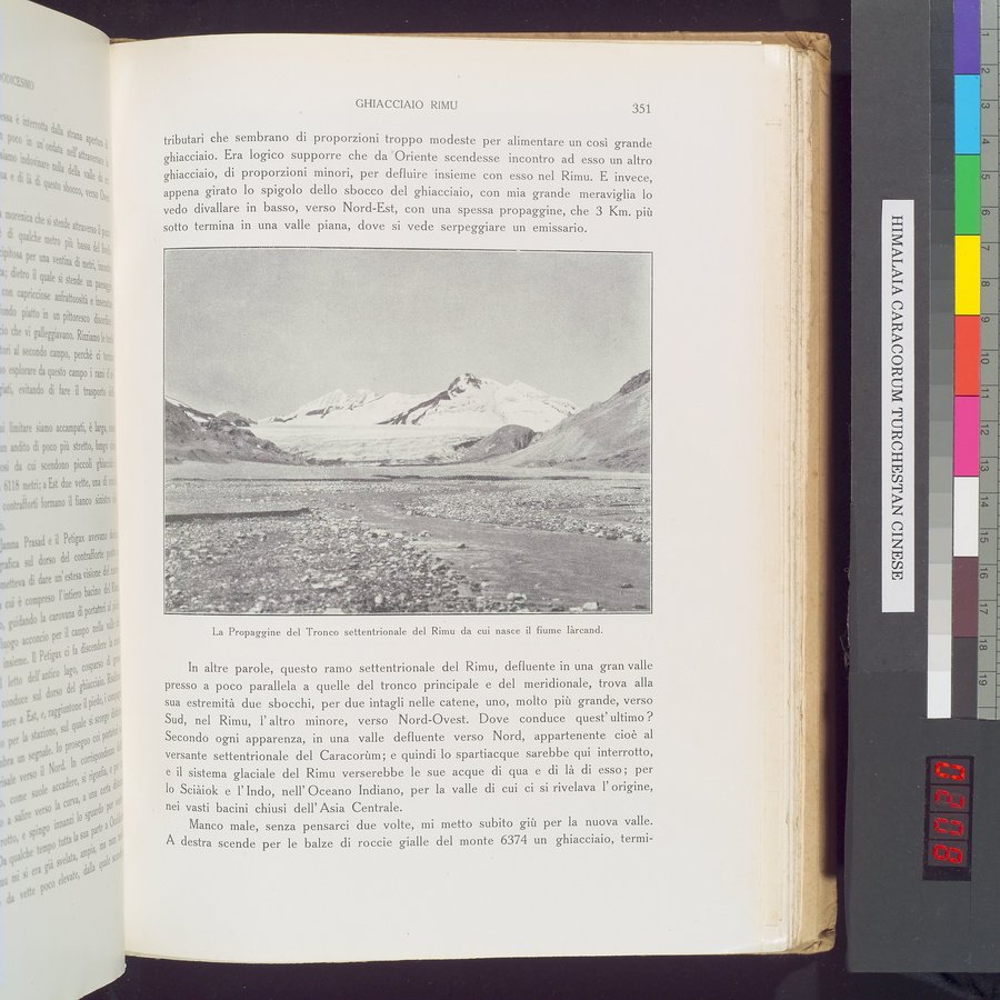 Storia della Spedizione Scientifica Italiana nel Himàlaia, Caracorùm e Turchestàn Cinese(1913-1914) : vol.1 / 415 ページ（カラー画像）