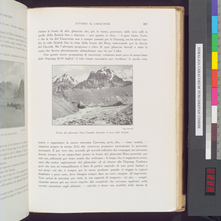 Storia della Spedizione Scientifica Italiana nel Himàlaia, Caracorùm e Turchestàn Cinese(1913-1914) : vol.1 / 455 ページ（カラー画像）