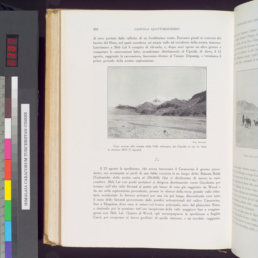 Storia della Spedizione Scientifica Italiana nel Himàlaia, Caracorùm e Turchestàn Cinese(1913-1914) : vol.1 / Page 476 (Color Image)
