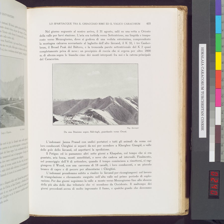 Storia della Spedizione Scientifica Italiana nel Himàlaia, Caracorùm e Turchestàn Cinese(1913-1914) : vol.1 / Page 479 (Color Image)