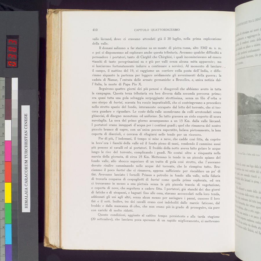 Storia della Spedizione Scientifica Italiana nel Himàlaia, Caracorùm e Turchestàn Cinese(1913-1914) : vol.1 / Page 486 (Color Image)