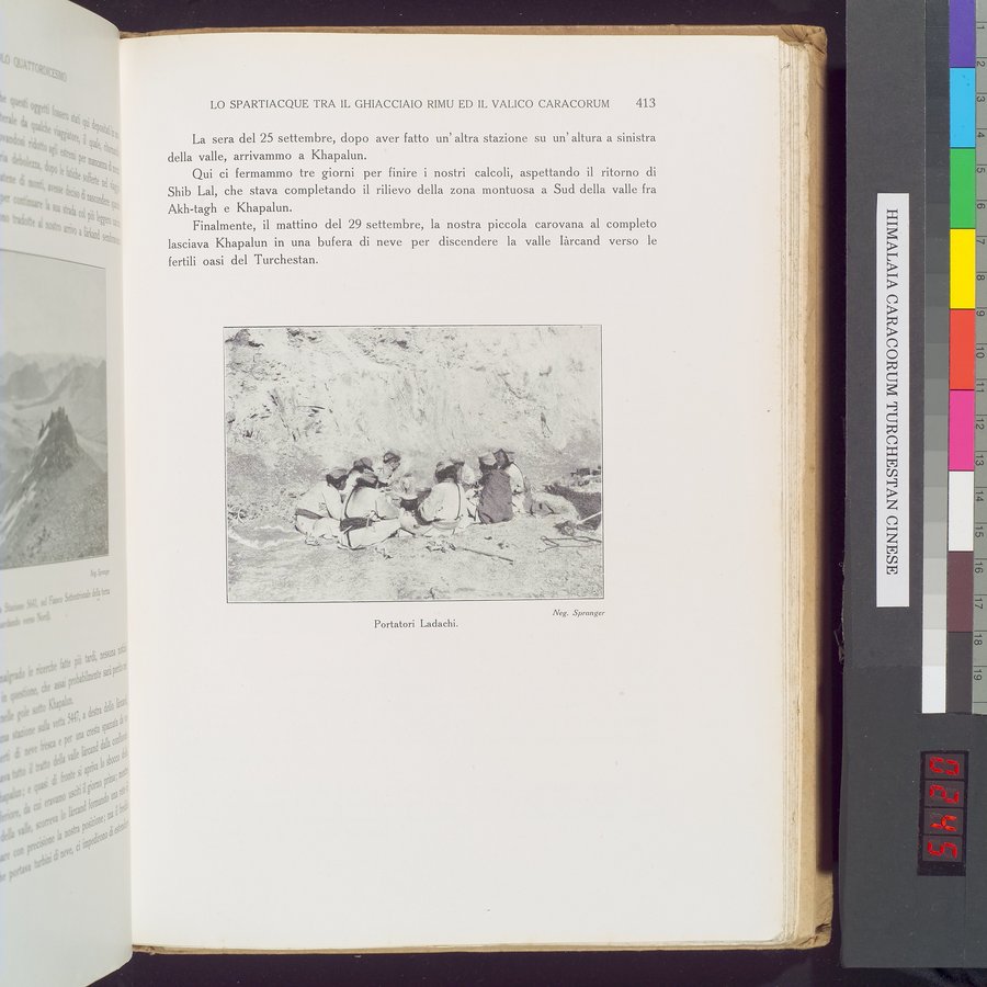 Storia della Spedizione Scientifica Italiana nel Himàlaia, Caracorùm e Turchestàn Cinese(1913-1914) : vol.1 / Page 489 (Color Image)