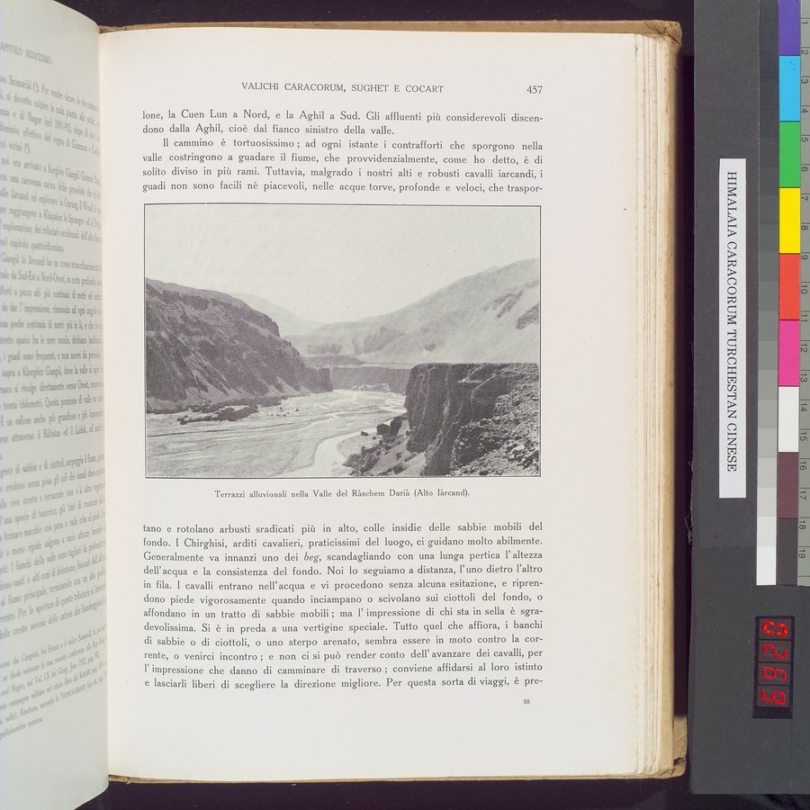 Storia della Spedizione Scientifica Italiana nel Himàlaia, Caracorùm e Turchestàn Cinese(1913-1914) : vol.1 / 537 ページ（カラー画像）