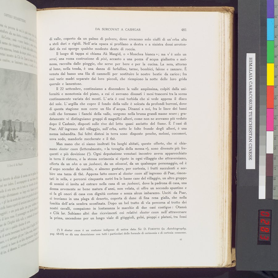 Storia della Spedizione Scientifica Italiana nel Himàlaia, Caracorùm e Turchestàn Cinese(1913-1914) : vol.1 / Page 565 (Color Image)