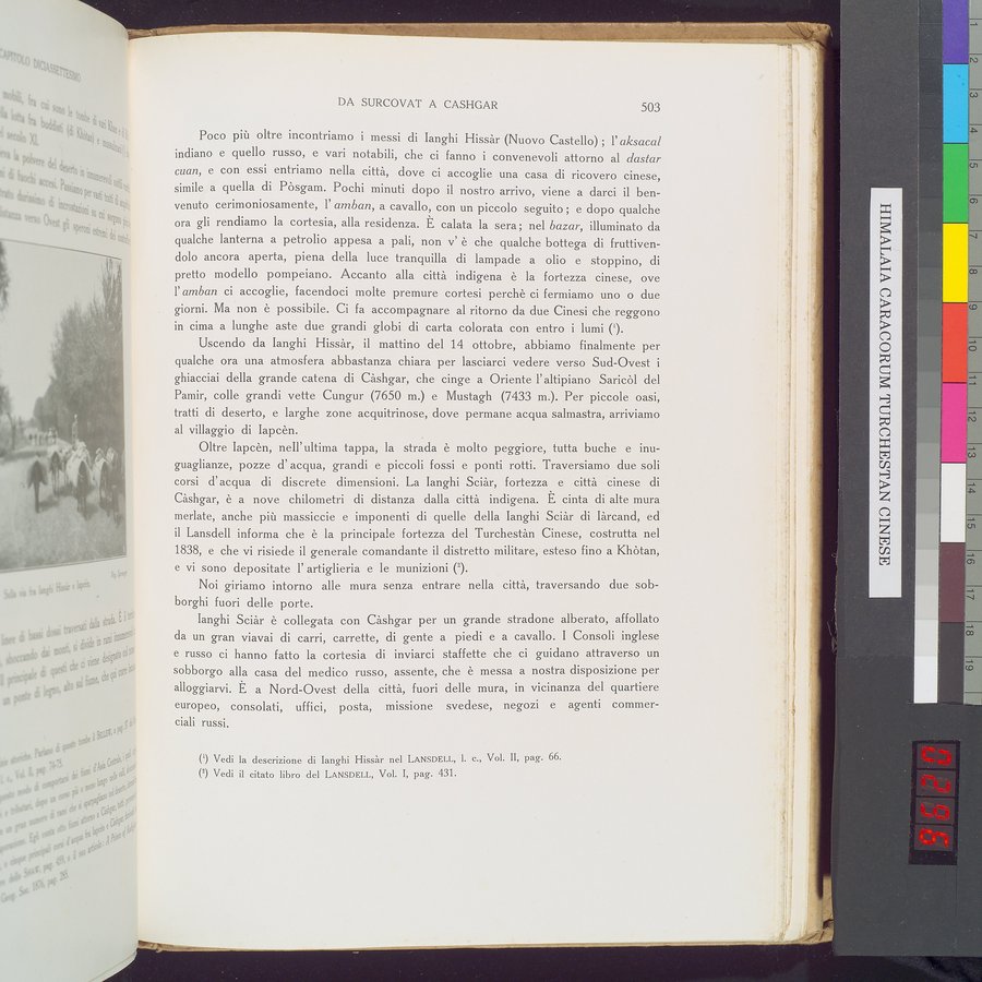 Storia della Spedizione Scientifica Italiana nel Himàlaia, Caracorùm e Turchestàn Cinese(1913-1914) : vol.1 / 591 ページ（カラー画像）