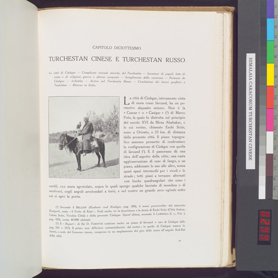 Storia della Spedizione Scientifica Italiana nel Himàlaia, Caracorùm e Turchestàn Cinese(1913-1914) : vol.1 / 597 ページ（カラー画像）