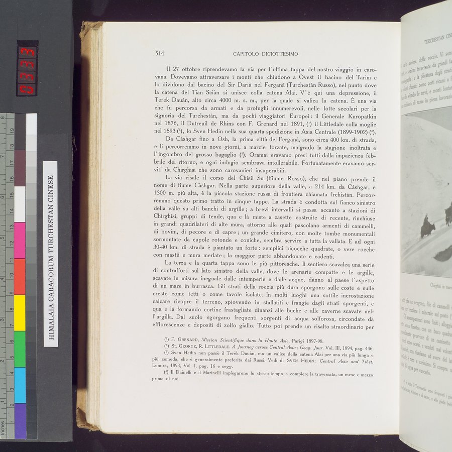Storia della Spedizione Scientifica Italiana nel Himàlaia, Caracorùm e Turchestàn Cinese(1913-1914) : vol.1 / 606 ページ（カラー画像）