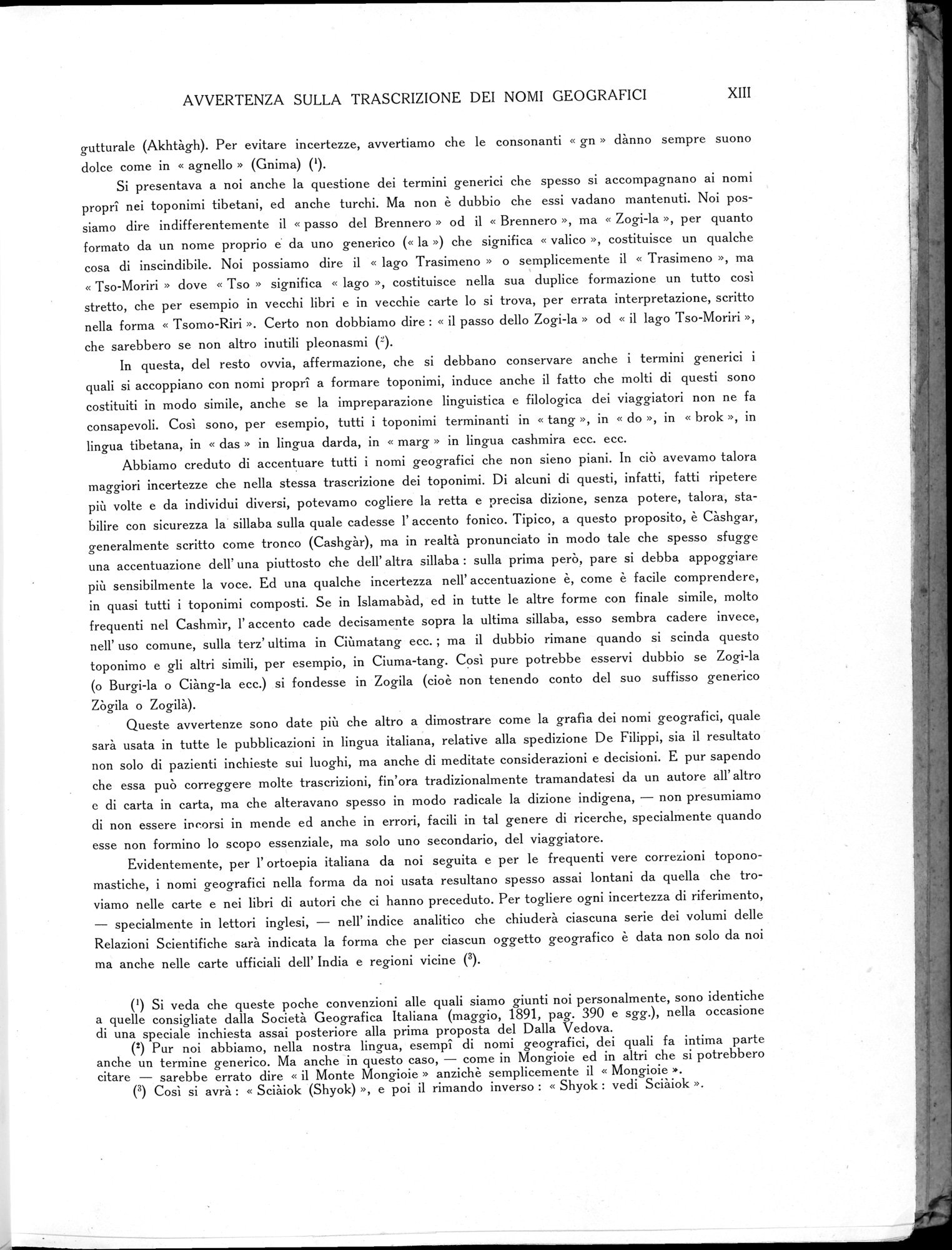 Storia della Spedizione Scientifica Italiana nel Himàlaia, Caracorùm e Turchestàn Cinese(1913-1914) : vol.1 / Page 19 (Grayscale High Resolution Image)