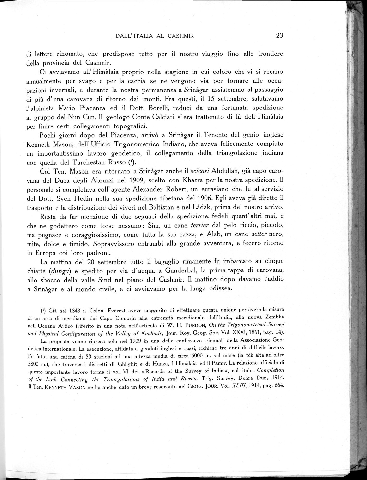 Storia della Spedizione Scientifica Italiana nel Himàlaia, Caracorùm e Turchestàn Cinese(1913-1914) : vol.1 / 45 ページ（白黒高解像度画像）