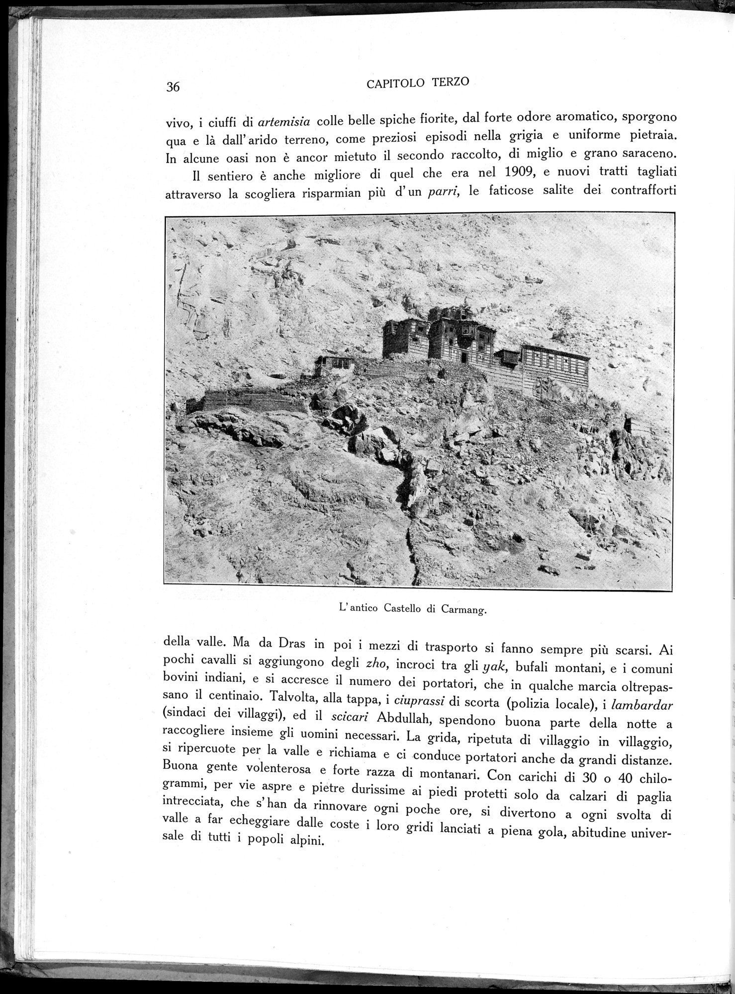 Storia della Spedizione Scientifica Italiana nel Himàlaia, Caracorùm e Turchestàn Cinese(1913-1914) : vol.1 / 58 ページ（白黒高解像度画像）