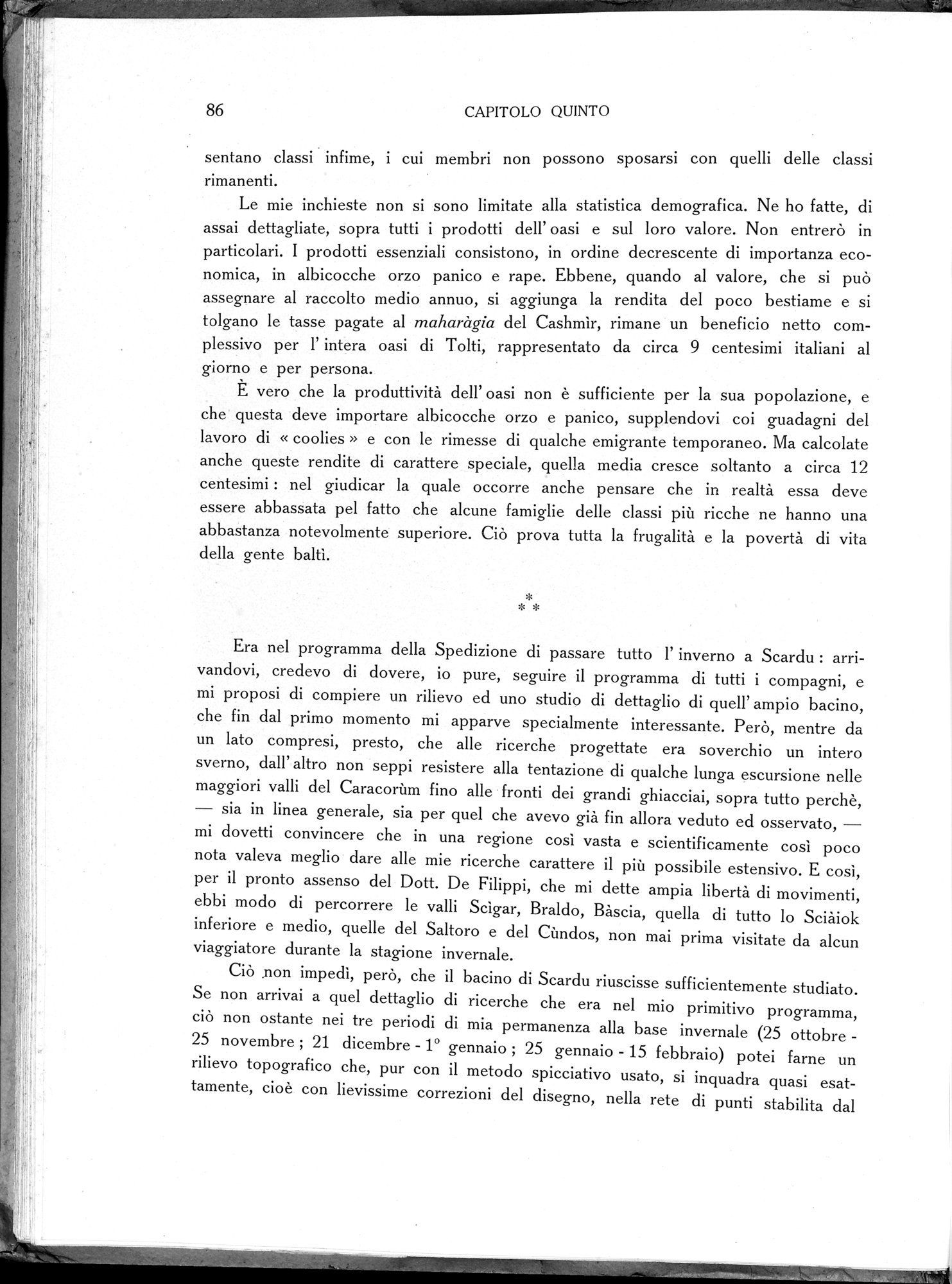 Storia della Spedizione Scientifica Italiana nel Himàlaia, Caracorùm e Turchestàn Cinese(1913-1914) : vol.1 / Page 116 (Grayscale High Resolution Image)