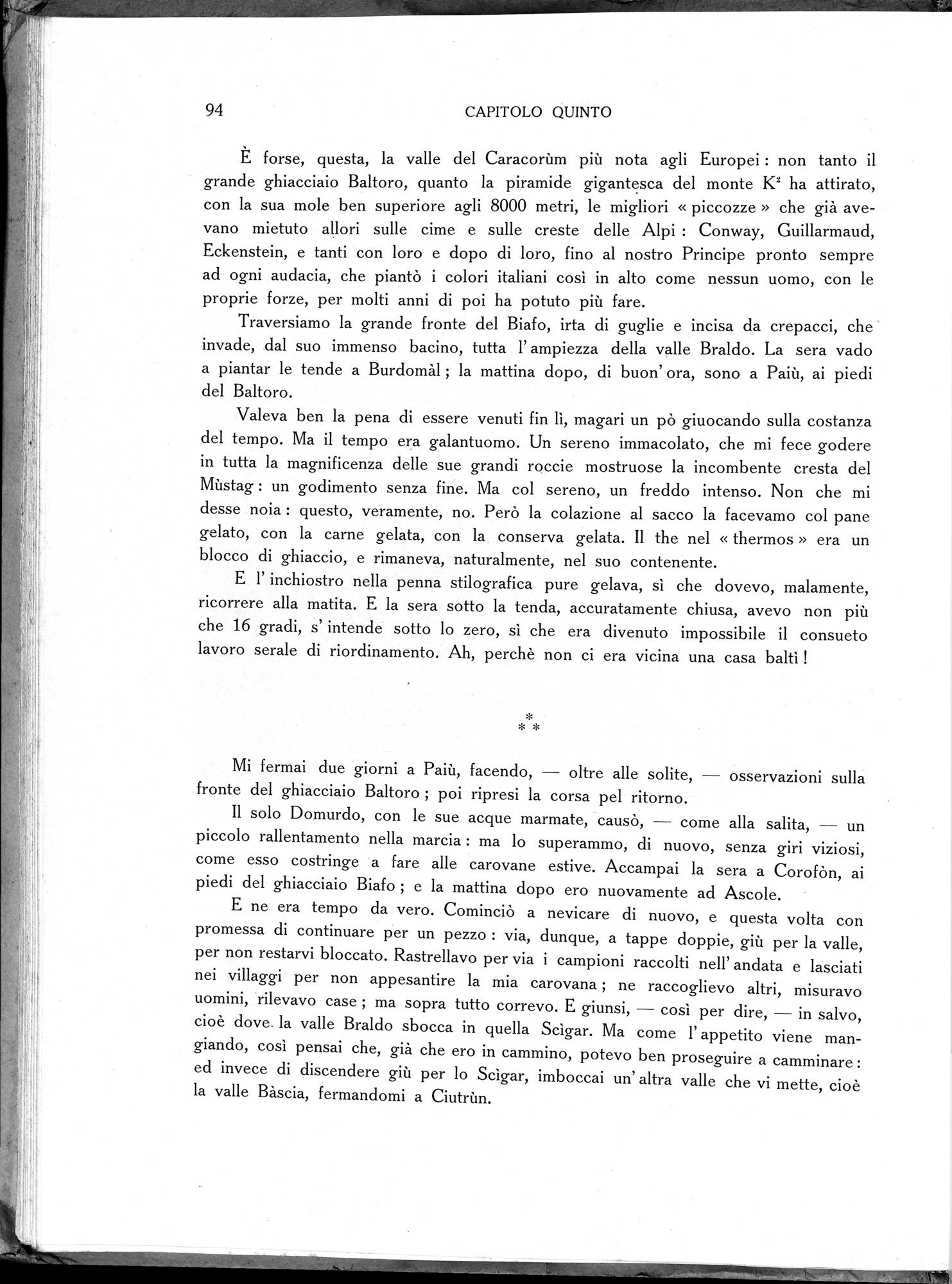 Storia della Spedizione Scientifica Italiana nel Himàlaia, Caracorùm e Turchestàn Cinese(1913-1914) : vol.1 / Page 124 (Grayscale High Resolution Image)